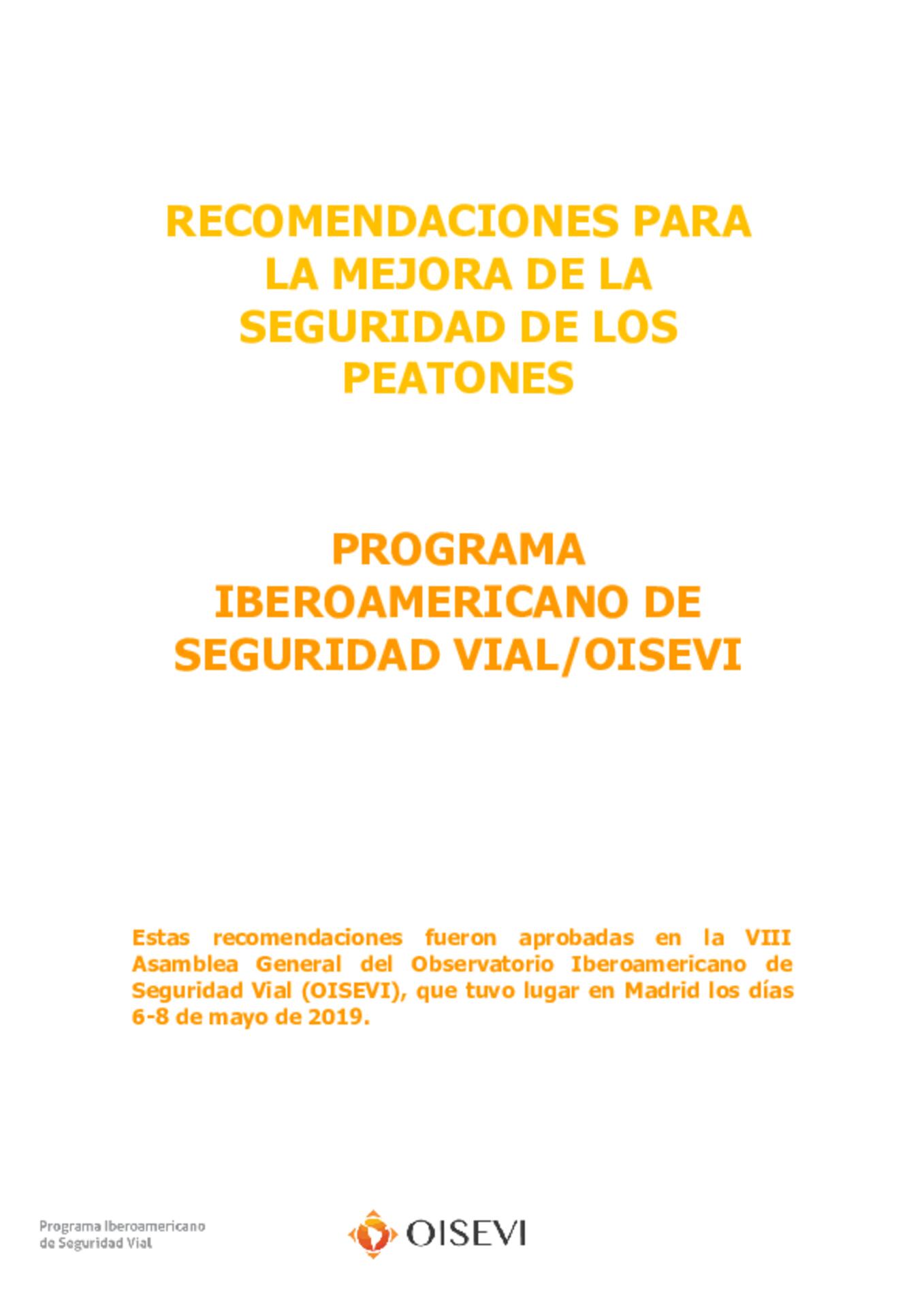 Recomendaciones peatones Recomendaciones peatones